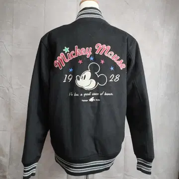 USED 미키마우스 바시티 자켓 블랙