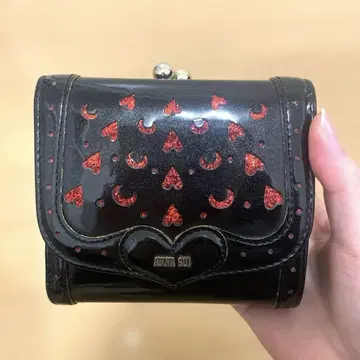 ANNA SUI 하트 리/가마구치/2단 접이식 지갑