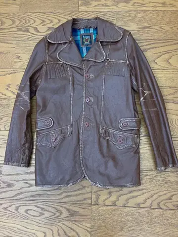 Schott 프린지 부착 브라운 가죽 자켓