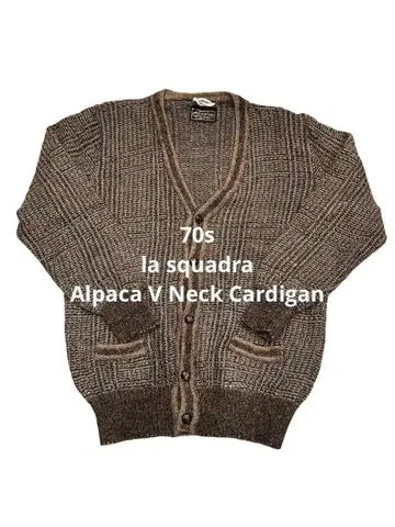 70s la squadra Alpaca V Neck Cardigan