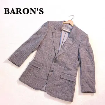 BARON'S 체크 무늬 테일러드 자켓 오더메이드 그레이 계열