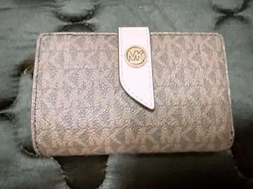 MICHAEL KORS 접이식 지갑 브라운 x 소프트 핑크