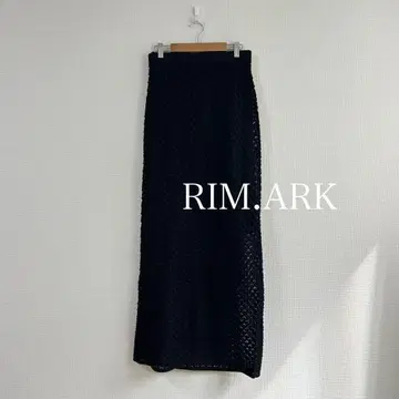RIM.ARK 림아크 크로셰 롱 스커트 블랙 메쉬 니트