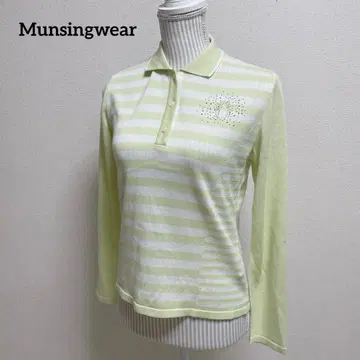 먼싱웨어 골프웨어 긴팔 셔츠 보더 펭귄 M 사이즈