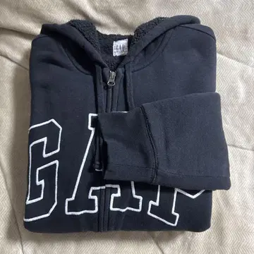GAP 플리스 안감 후드티 블랙