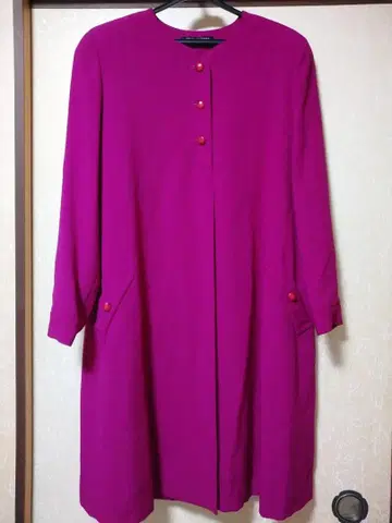 GEOFFREY BEENE 핑크 긴팔 울 원피스