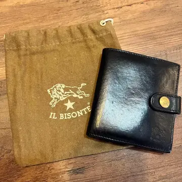 IL BISONTE 블랙 접이식 지갑 수납 가방 포함