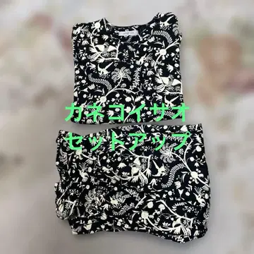 M200 카네코 이사오 셋업 블랙 베이스 사라사 무늬