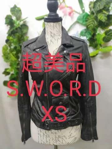 컨디션 최상 스워드 가죽 라이더 자켓 XS 블랙 이탈리아제