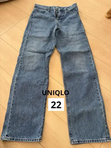 UNIQLO 데님 스트레이트 청바지 여성용 22 사이즈