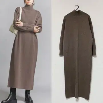 1만 8천원 새상품급 미라노 리브 터틀넥 니트 원피스 워셔블