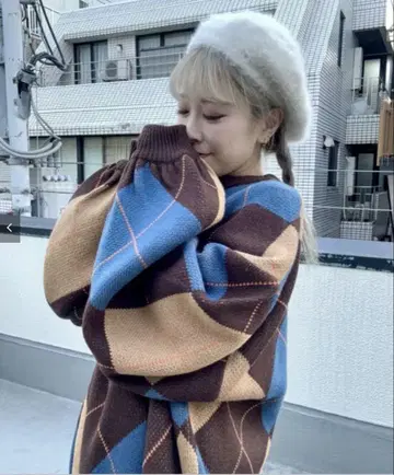 [ 완판 ] PUNYUS 푸뉴즈 아가일 무늬 니트