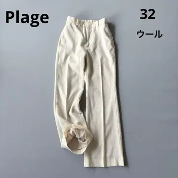 plage WHITE 색소니 울 센터 프레스 플레어 팬츠 아이보리 32