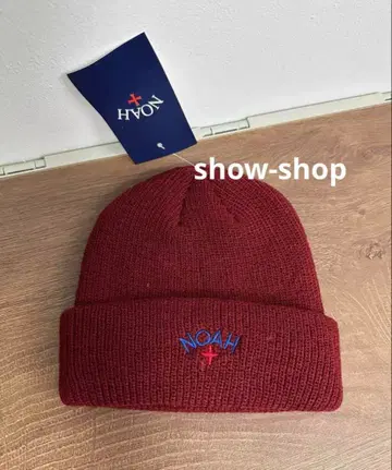 noah 버건디 니트 모자