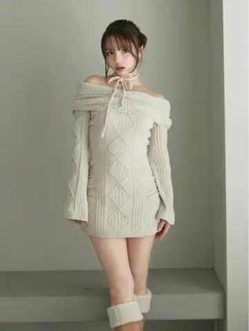 [ andmary ] Cameron cable knit mini