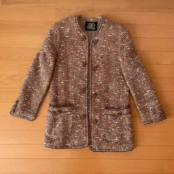 이타리야 노카라 트위드 자켓 코랄 핑크