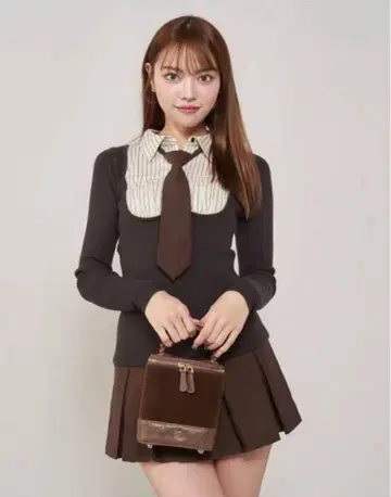 다리치 Darich 셔츠 도킹 니트 미니 원피스