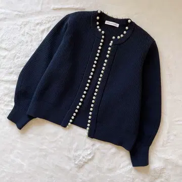 어반 리서치 편직 펄 버튼 가디건 네이비 니트 가디건