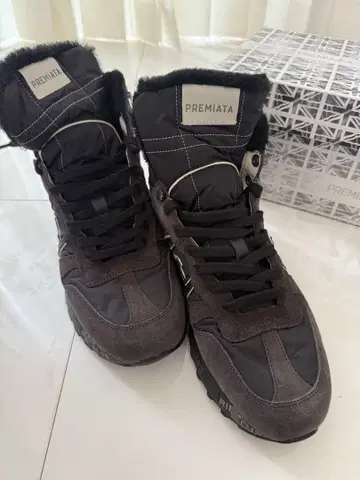 PREMIATA 다크 브라운 하이컷 스니커즈