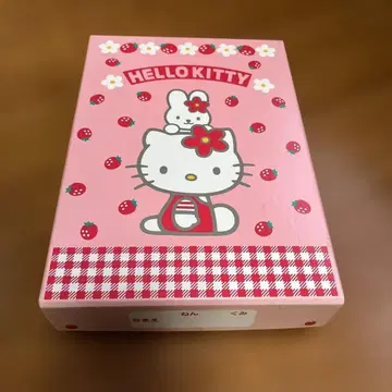 산리오 헬로키티 딸기 무늬 연필 상자 레어 레트로