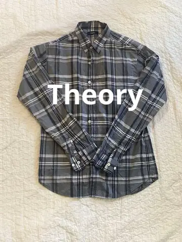 띠어리 체크 무늬 긴팔 셔츠 사이즈 P S 남성용