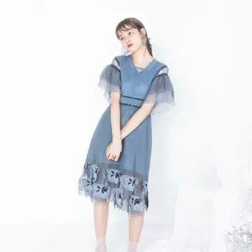 rurumu gynandromorph knit OP 스모키 블루