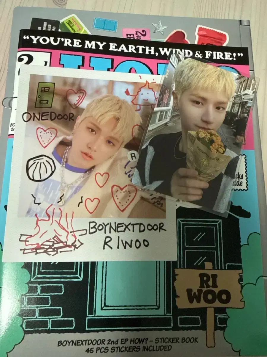 Boynextdoor sealed album, Howl in the Alley sticker, notebook, full set, Riwoo
