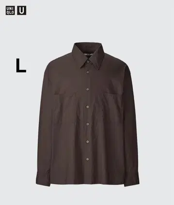 2024AW 유니클로U 유틸리티 셔츠 L 다크 브라운
