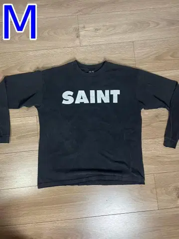 SAINT 로고 프린트 긴팔 T셔츠 M