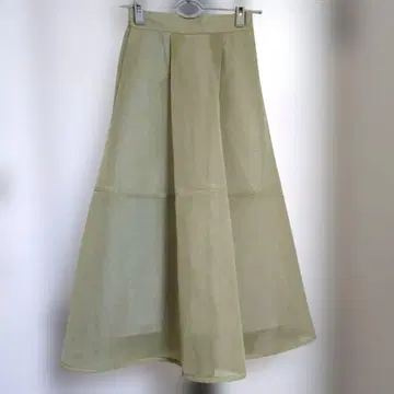 새상품급 그린 종이상자 오간자 스커트 S 노엘라