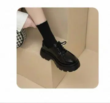 통굽 블랙 로퍼