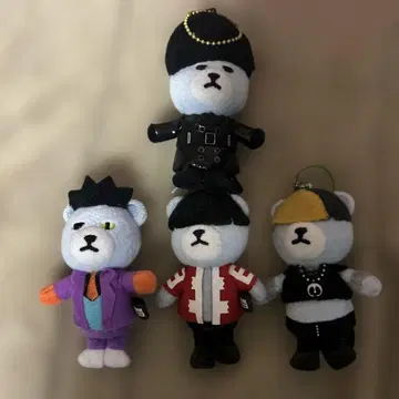 BIG BAN 곰 봉제 인형 키링 4체 세트