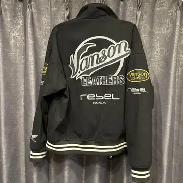 Vanson Leathers 바시티 자켓 블랙 Rebel