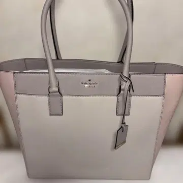 미사용품 kate spade 그레이 핑크 토트백 A4 대용량
