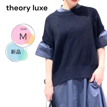 새상품 theory luxe 풀오버 니트 베스트 프렌치 슬리브 M