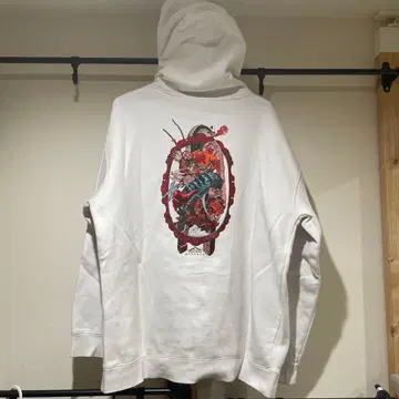 에비센 XL 일본풍 패턴 Evisen skateboards 후디 화이트