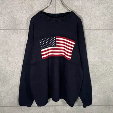 빈티지 니트 90s USA 성조기 국기 샘플링 뜨개질