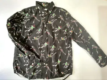 레어 graniph x 가면라이더 긴팔 셔츠 M 레트로 올 패턴