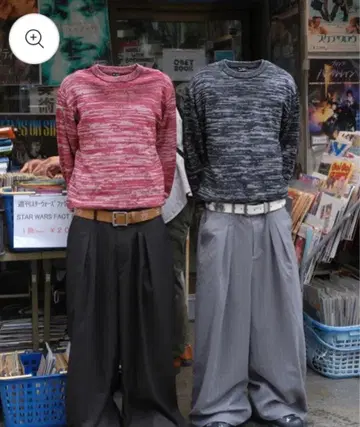 완판템 BELVET Striped Tucked Slacks 그레이 L