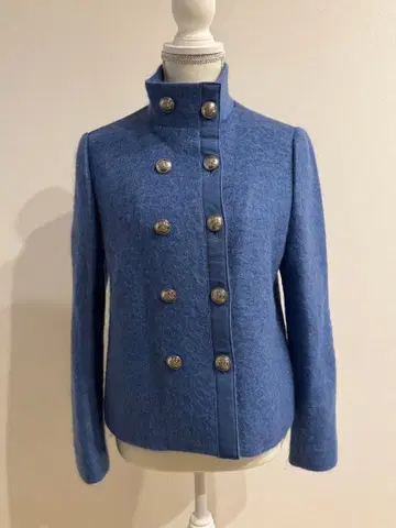Aquascutum 파란색 모헤어 울 코트