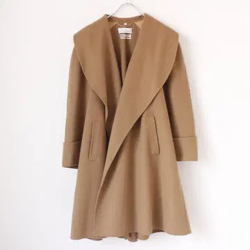 AGNONA 캐시미어 롱 리버 코트 LL 사이즈 베이지 브라운