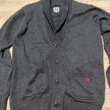 VOLCOM 다크 그레이 가디건 프론트 포켓 부착