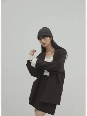 dium. Herringbone Over Size Jacket 블랙
