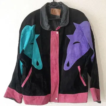 VINTAGE 90s 리얼 스웨이드 자켓 말 블랙