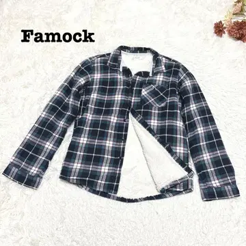 s.1974 [ 파모크 ] 남성용 긴팔 셔츠 속기모 체크 무늬 겨울 M