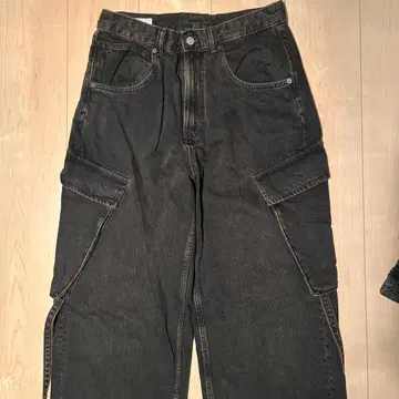 ZARA 빈티지 블랙 카고 데님 팬츠