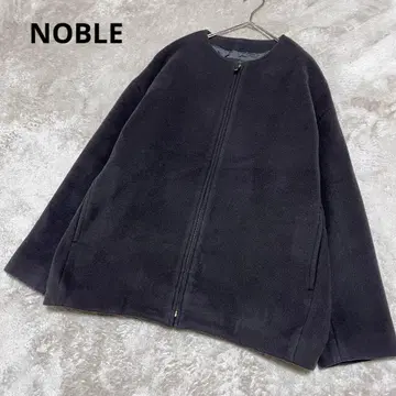 노블 MTR 노카라 지퍼 숏코트 노카라 캐시미어 혼방