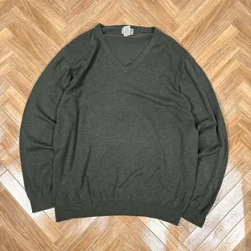 엘엘빈 V넥 스웨터 코튼 나일론 니트 llbean 그린