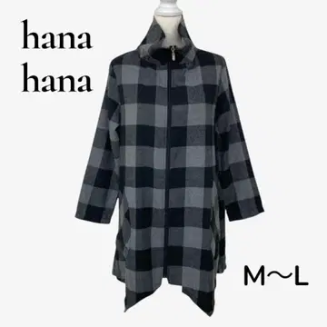 hanahana 하니하니 집업 후드티 체크 여성용 M L