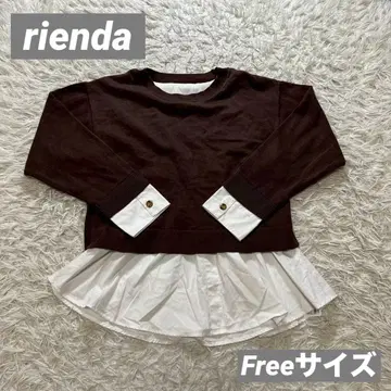 rienda 리엔다 니트 상의 레이어드 셔츠 레이어드 스타일 긴팔
